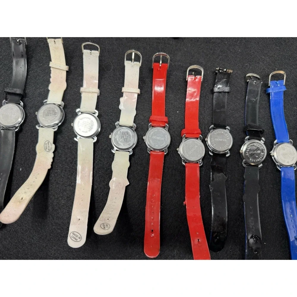 Lot of 18 Kids Educational Analog Watches Animal Sports Flower Rubber Strap